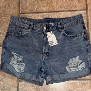 Divided Blue Ripped Jean Shorts